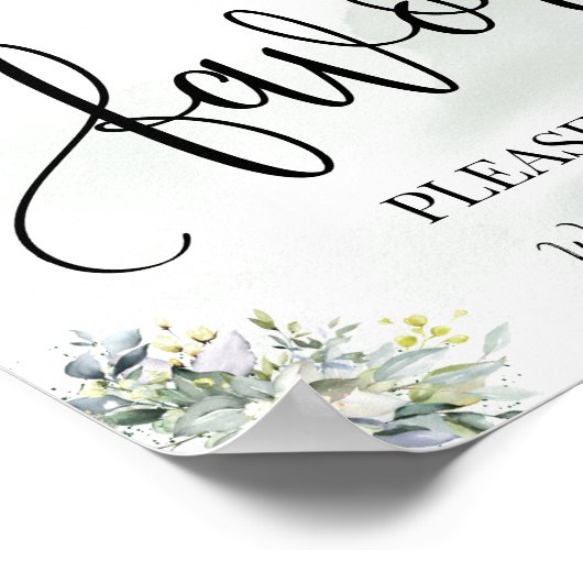 Poster Favoris signe mariage réception eucalyptus (Coin)