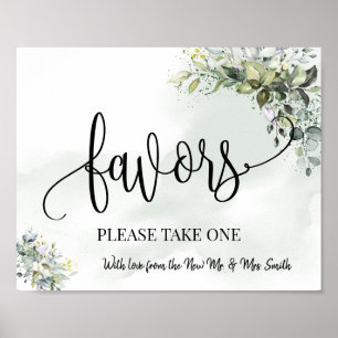 Poster Favoris signe mariage réception eucalyptus