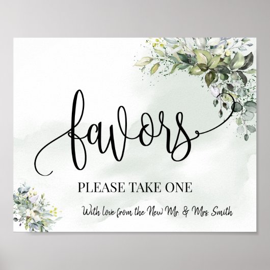 Poster Favoris signe mariage réception eucalyptus (Devant)