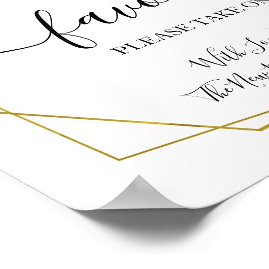 Poster Favoris signe mariage réception verdure or (Coin)