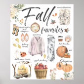 Poster Favoris tendance automne | Illustrations d'aquarel (Devant)