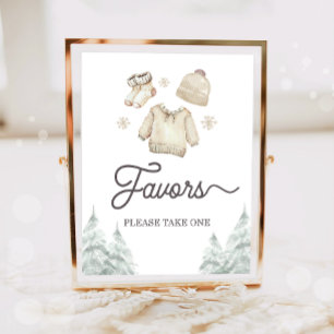 Poster Favorise l'aquarelle Bébé Hiver Il fait froid deho