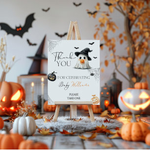 Poster Favoriser le petit Baby shower Boo Halloween