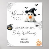 Poster Favoriser le petit Baby shower Boo Halloween (Devant)