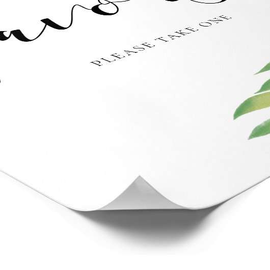 Poster Favoriser le signe mariage feuille vert Aquarelle (Coin)