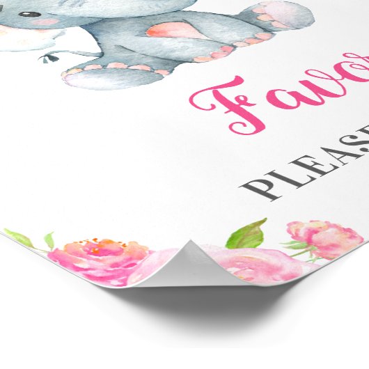 Poster Favoriser Prendre Un Petit Arachide Eléphant Fille (Coin)