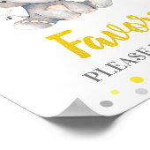 Poster Favoriser un point jaune Baby shower éléphant (Coin)