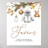 Poster Favors Boho Christmas Holiday Baby Shower (Devant)