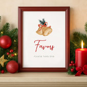 Poster Favors Christmas Party Sign