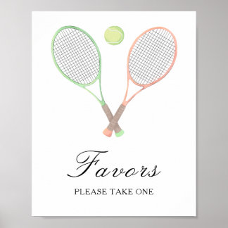Poster Favors de baby shower de mariage aquarelle sportiv