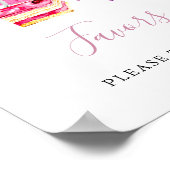 Poster Favors Mariage Shower Tea Party Rose Aquarelle (Coin)