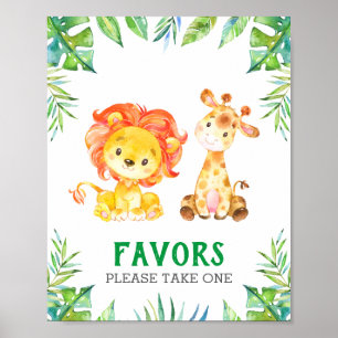 Poster Favors Please Take One Wild Safari Birthday Party