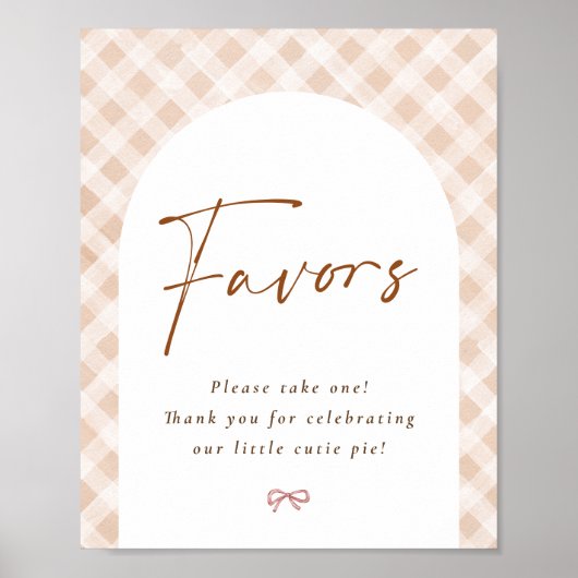 Poster Favors Sign Cutie Pie Thanksgiving Baby Shower (Devant)