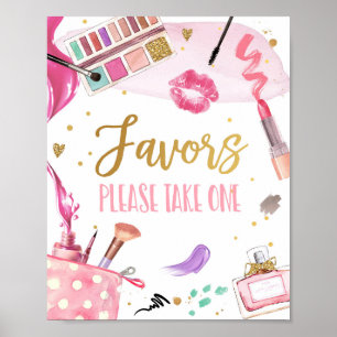 Poster Favors Spa Party Makeup Glamour Girl Birthday