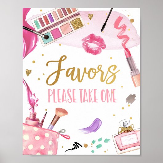 Poster Favors Spa Party Makeup Glamour Girl Birthday (Devant)