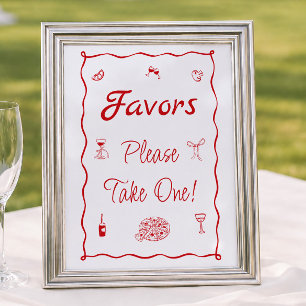 Poster Favour de mariage Red Pizza That's Amore