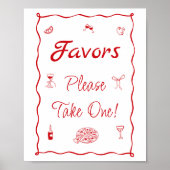 Poster Favour de mariage Red Pizza That's Amore (Devant)