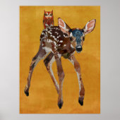 POSTER FAWN & AMBER OWL (Devant)