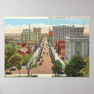 Poster Fayetteville St., Raleigh, NC Vintage