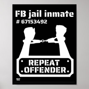 Poster "FB JAIL INMATE" drôle de détenu