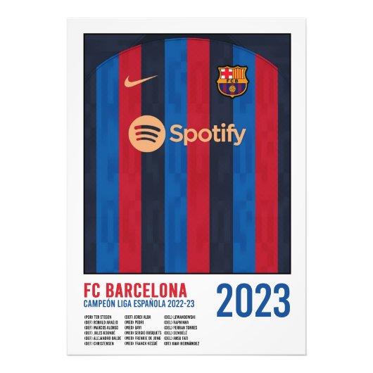 Poster FC Barcelona Campeón de Liga 2023 (Devant)