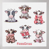 FC CROSS-STITCH COW STICKERS!