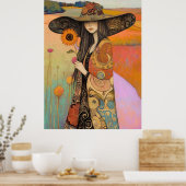 Poster *~* FD2 11 Fille d'automne lunaire Autumn Retro Fl (Cuisine)