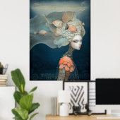 Poster *~* FD2 23 Déesse de l'Eau Fantastique Mer Sirène (Bureau à domicile)