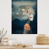 Poster *~* FD2 23 Déesse de l'Eau Fantastique Mer Sirène (Cuisine)