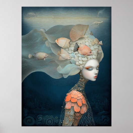 Poster *~* FD2 23 Water Goddess Fantasy Sea Mermaid (Devant)