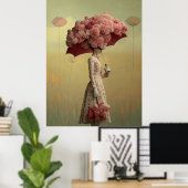 Poster *~* FD2 26 Surreal Retro Flowers Umbrella Vintage (Bureau à domicile)