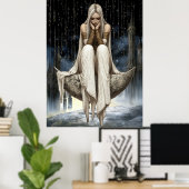 Poster FD2 32 Déesse du croissant de lune enchanté (Bureau à domicile)