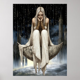 Poster FD2 32 Déesse du croissant de lune enchanté