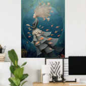 Poster *~* FD2 7 Déesse de l'Eau Fantastique Mer Sirène (Bureau à domicile)