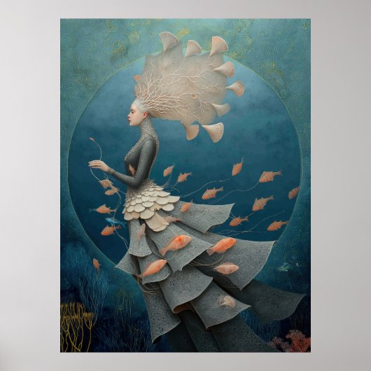 Poster *~* FD2 7 Déesse de l'Eau Fantastique Mer Sirène (Devant)