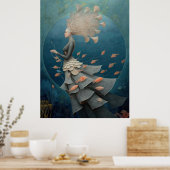 Poster *~* FD2 7 Déesse de l'Eau Fantastique Mer Sirène (Cuisine)