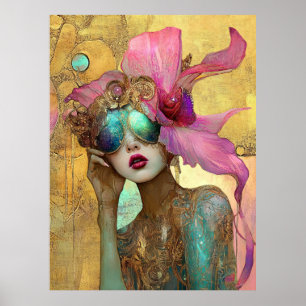 Poster *~* FD2 8 Orné Nouveau Fantastique Femme Éthérée 