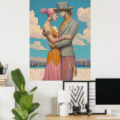 Poster *~* FD2 Amour Rétro Romantique Boho Couple 20 (Bureau à domicile)