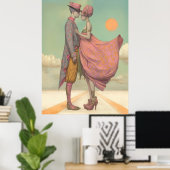 Poster *~* FD2 Amour Rétro Romantique Boho Couple 21 (Bureau à domicile)