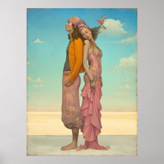 Poster *~* FD2 Amour Rétro Romantique Boho Couple 22 (Devant)