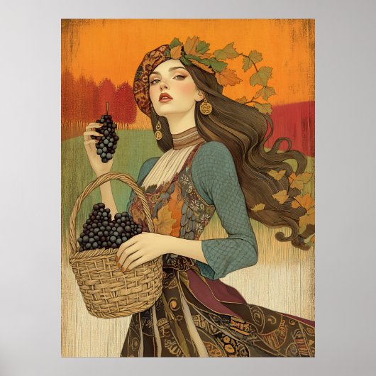 Poster *~* FD2 Automne Fille Automne Retro Graphiques 5 (Devant)