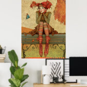 Poster *~* FD2 Automne Whimsical Autumn Retro Butterfly 1 (Bureau à domicile)