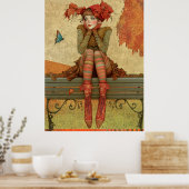 Poster *~* FD2 Automne Whimsical Autumn Retro Butterfly 1 (Cuisine)