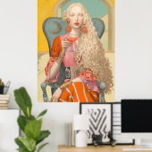 Poster ^~* FD2 Blonde Bohemian Boho Cocktail Femme 9 (Bureau à domicile)