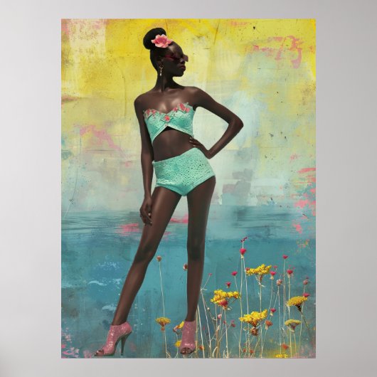 Poster *~* FD2 Bold Tropical Black Woman Bun 14 (Devant)