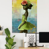 Poster *~* FD2 Déesses noires tropicales dynamiques 25 (Bureau à domicile)