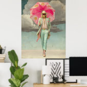 Poster FD2 Eclectique Colorful Boho MAN Parapluie 14 (Bureau à domicile)