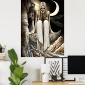 Poster FD2 Enchanted Crescent Moon Goddess 32 (Bureau à domicile)