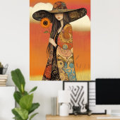 Poster *~* FD2 Fille d'automne lunaire Automne Casquette  (Bureau à domicile)