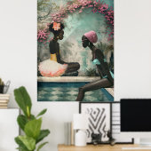 Poster *~* FD2 Floral 2 Déesses noires par Pool 12 (Bureau à domicile)